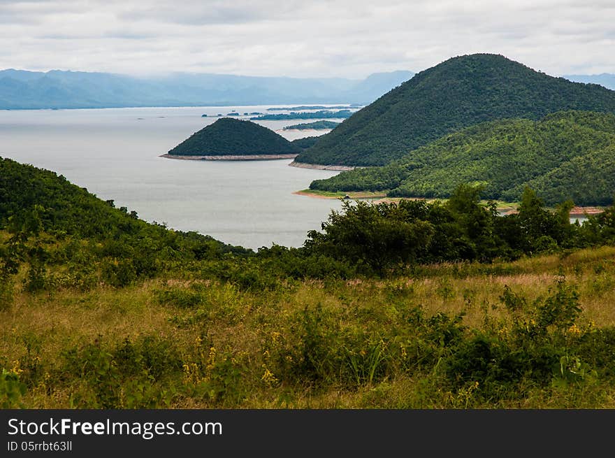 Srinakarin Dam in Kanchanaburi Thailand