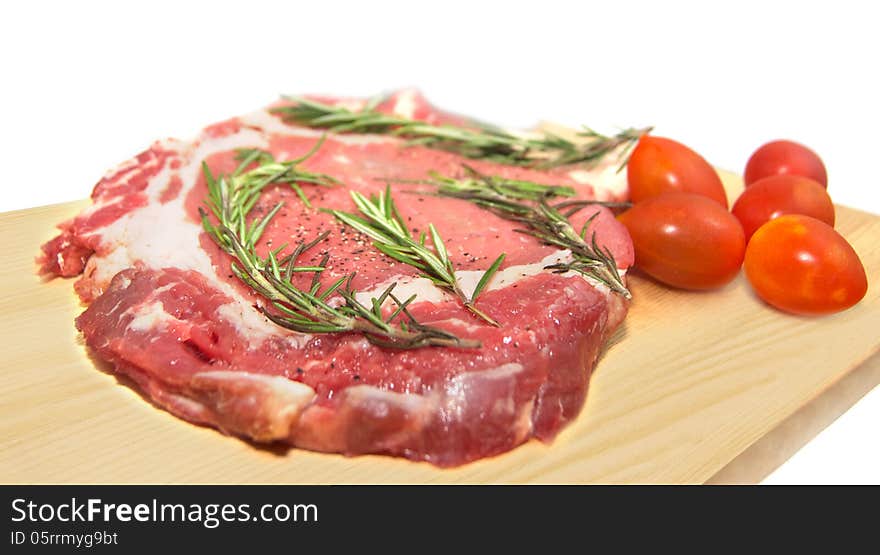 Fresh Raw Beef With Herbs And Tomatoes