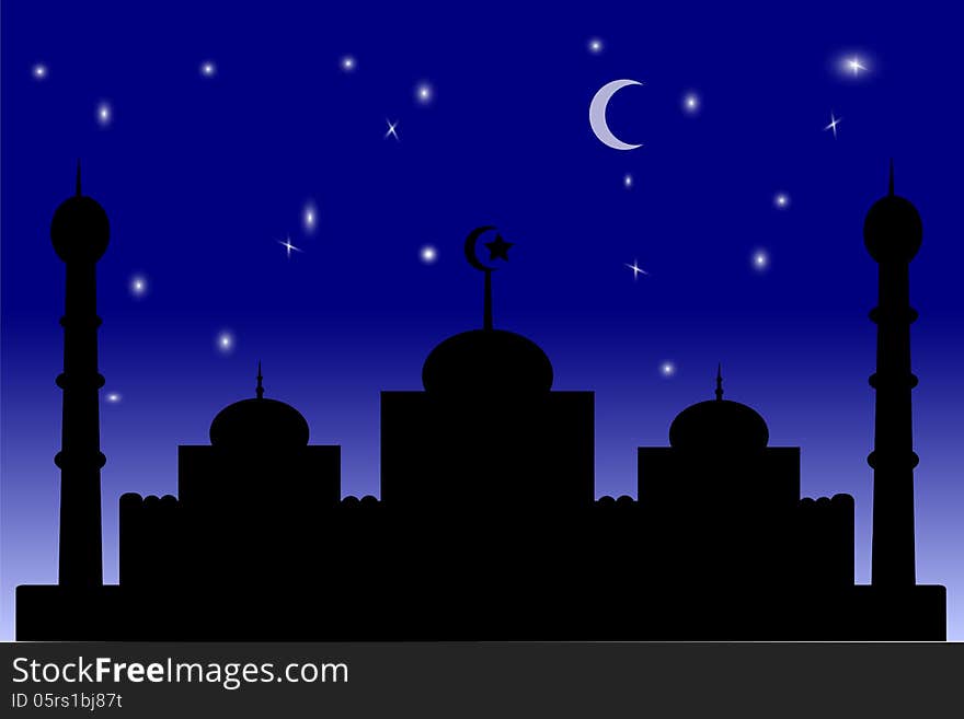 Mosque - Blue Gradation sky