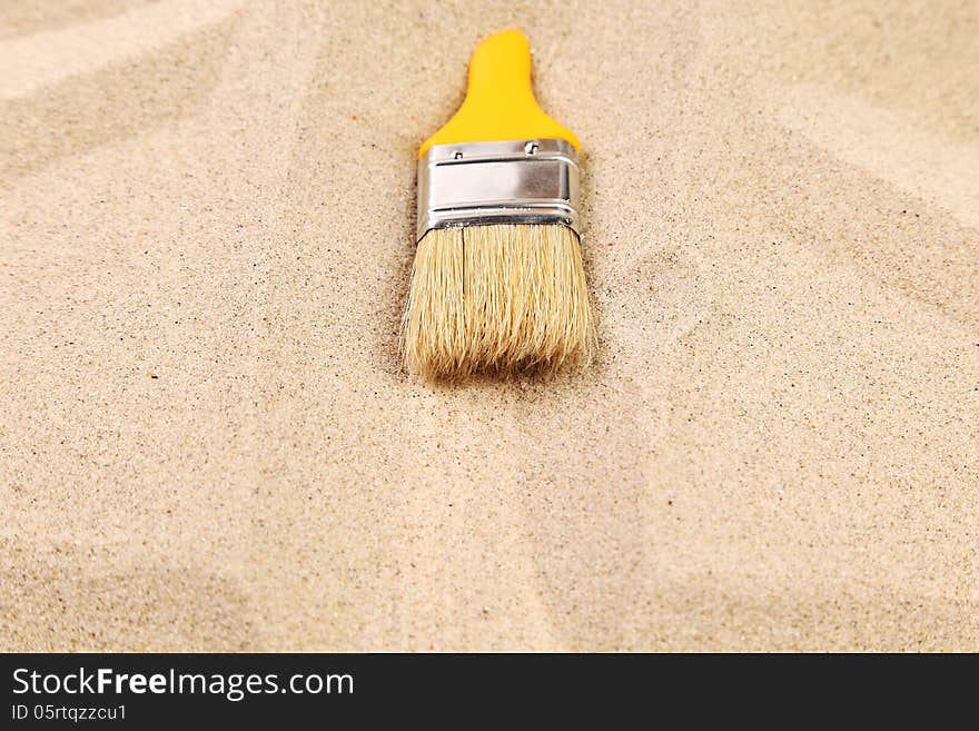 Strip sand brush. Close up. Texture. Background.