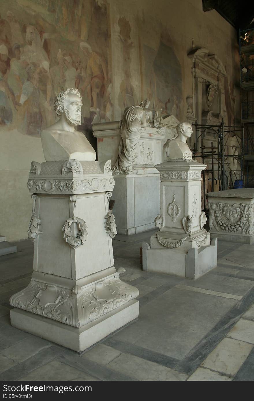 The sculpture in the Camposanto, Pisa, Italy. The sculpture in the Camposanto, Pisa, Italy