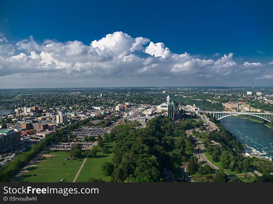 Niagara Falls city landscape view. Niagara Falls city landscape view