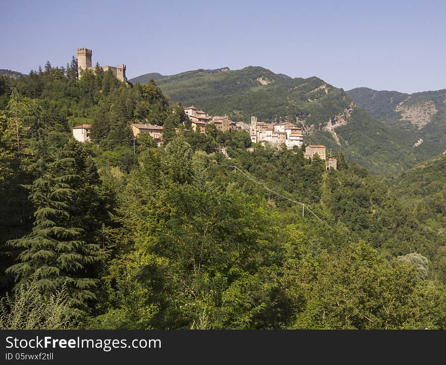 Arquata del Tronto (Ascoli Piceno, Marches, Italy) - Panoramic view of the ancient village. Arquata del Tronto (Ascoli Piceno, Marches, Italy) - Panoramic view of the ancient village.