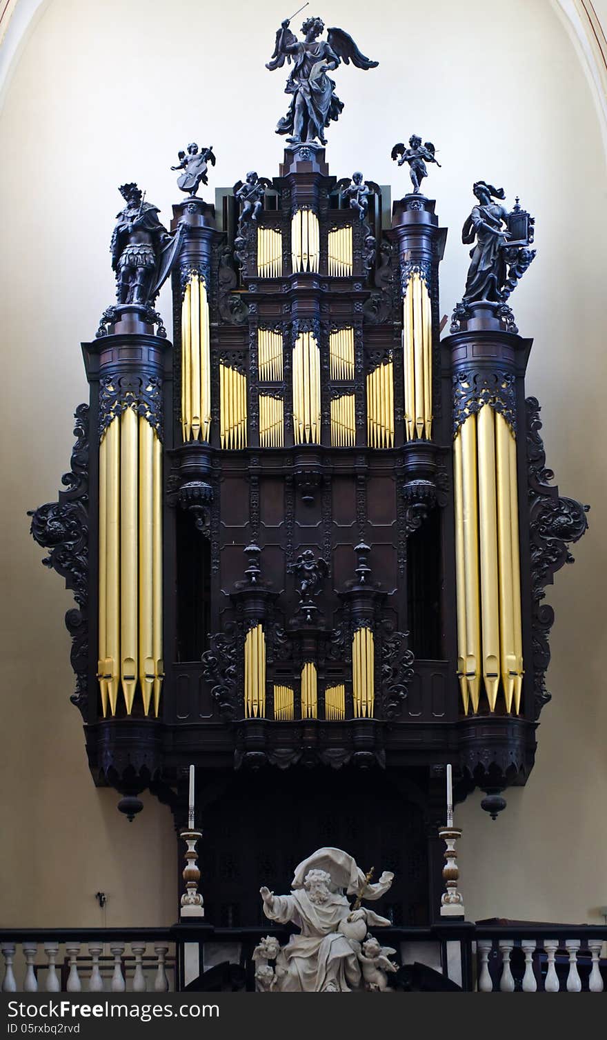 The organ in the St. Salvators cathedral in Bruges, Belgium