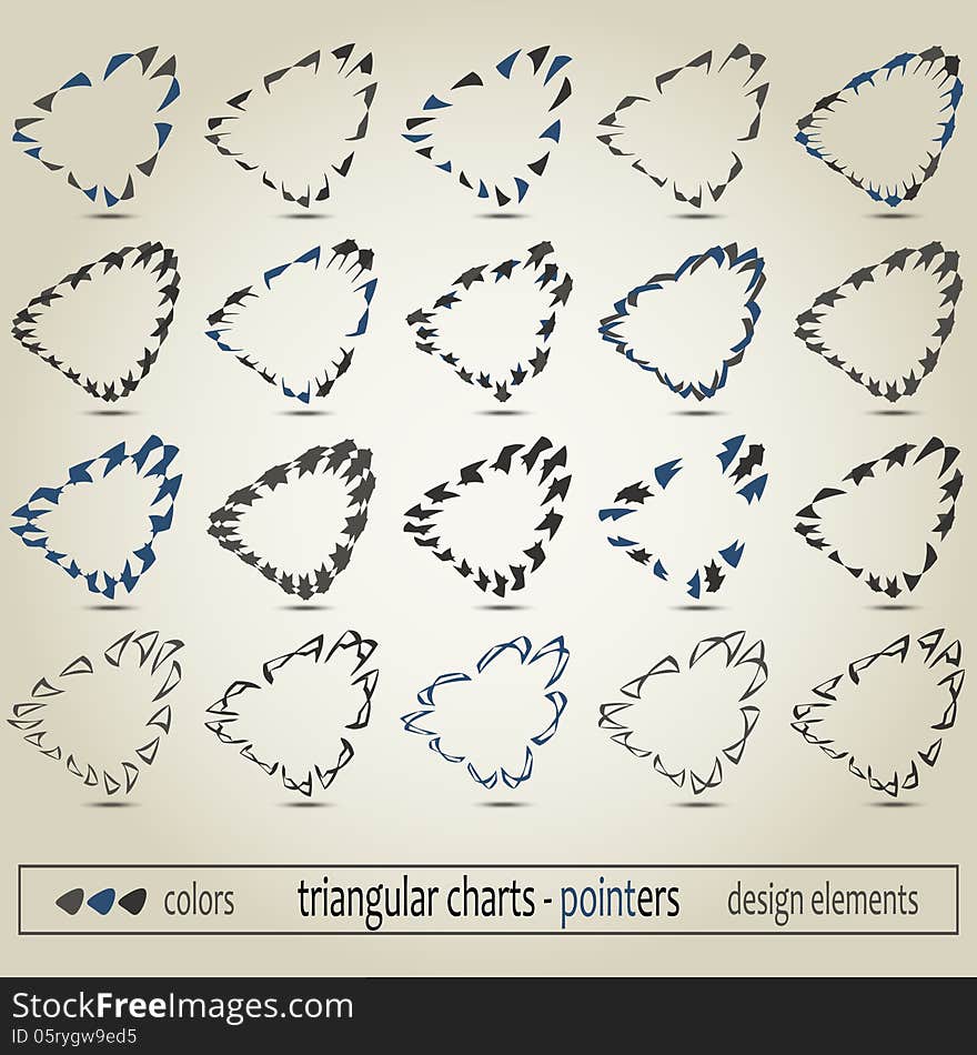 New set of triangular charts can use like contemporary design elements