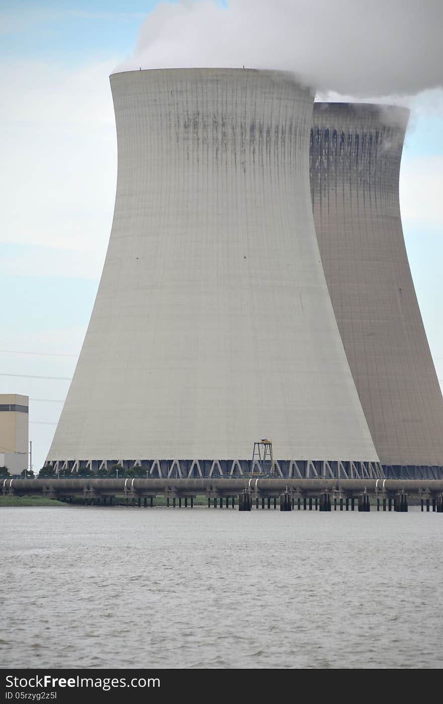 Cooling towers from a nuclear power plant.