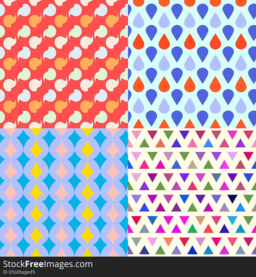 Set of four seamless patterns