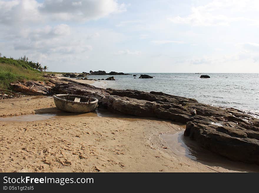 Fishing boat on the shore