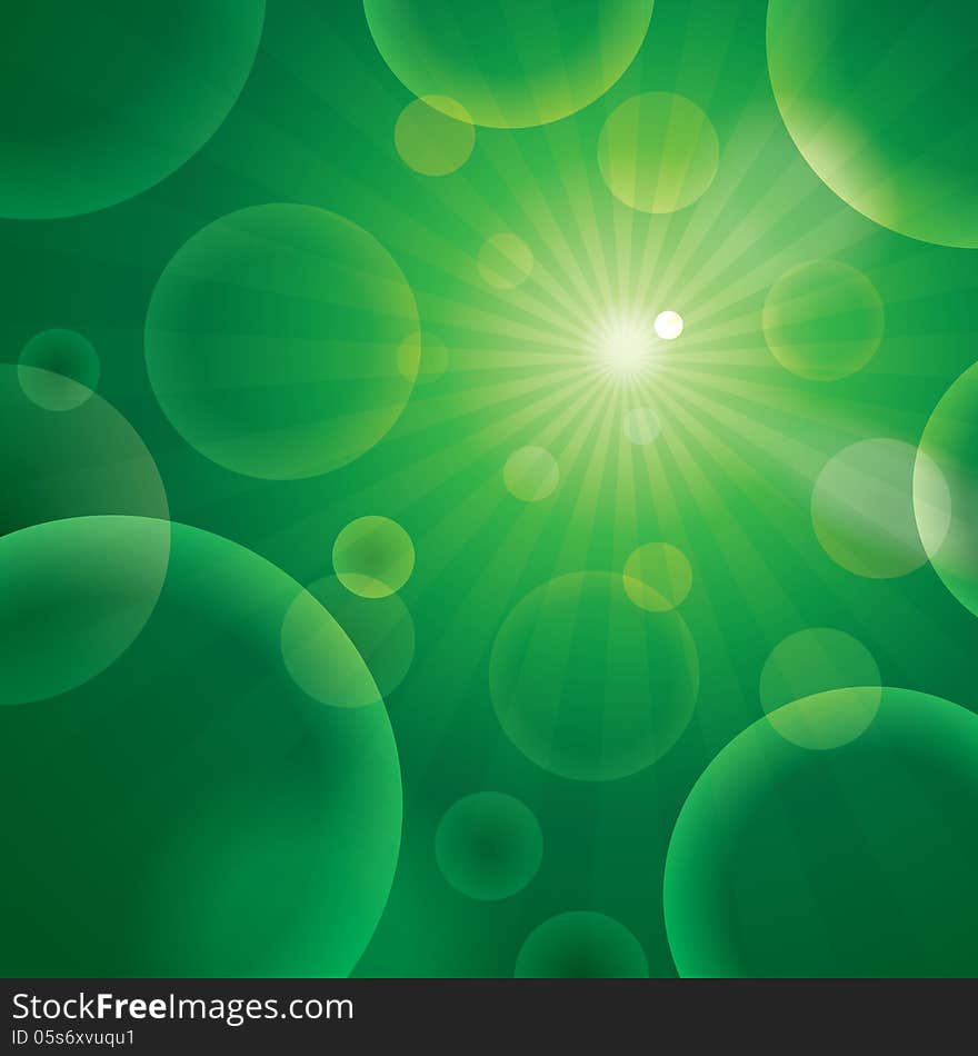 Vector abstract bubble green background