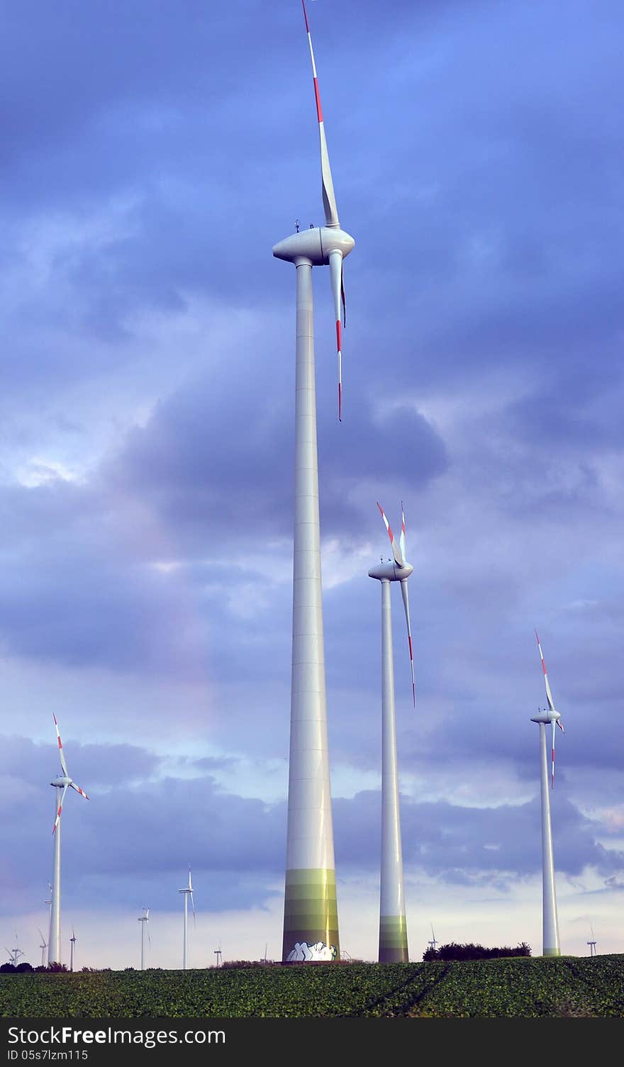 Wind turbines farm in Germany