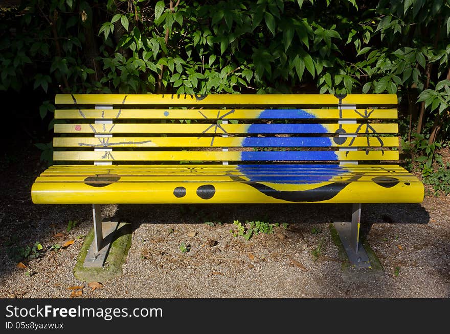 Creative Yellow Painted Bench