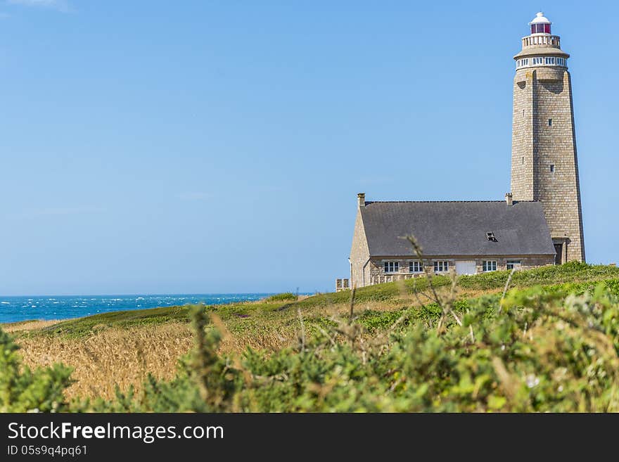 Beautiful lighthouse along the coast of france. Beautiful lighthouse along the coast of france