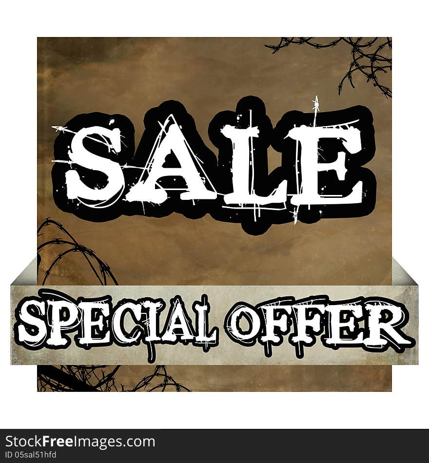 Grunge special offer and sale poster