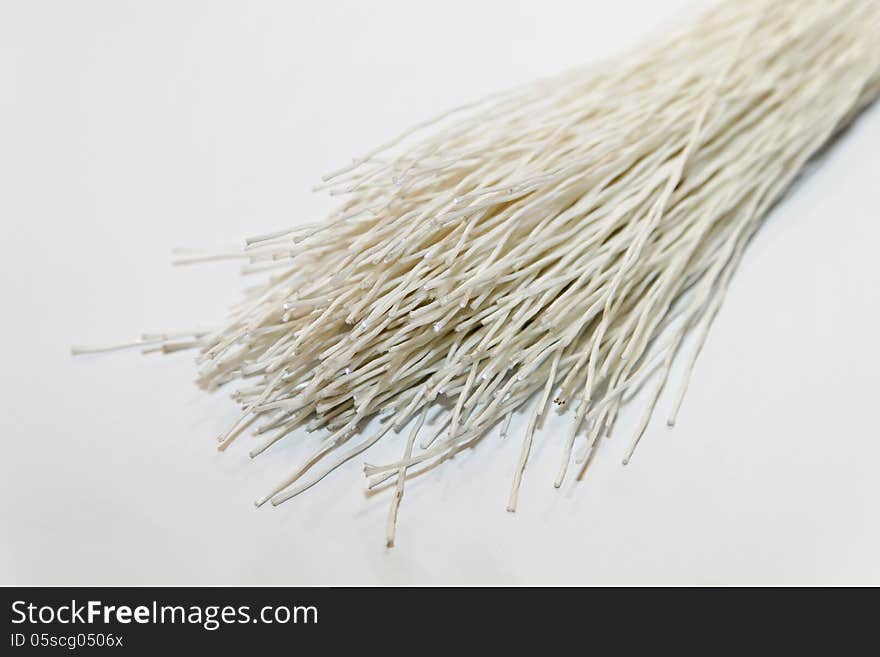 A bundle of optical fiber cable end