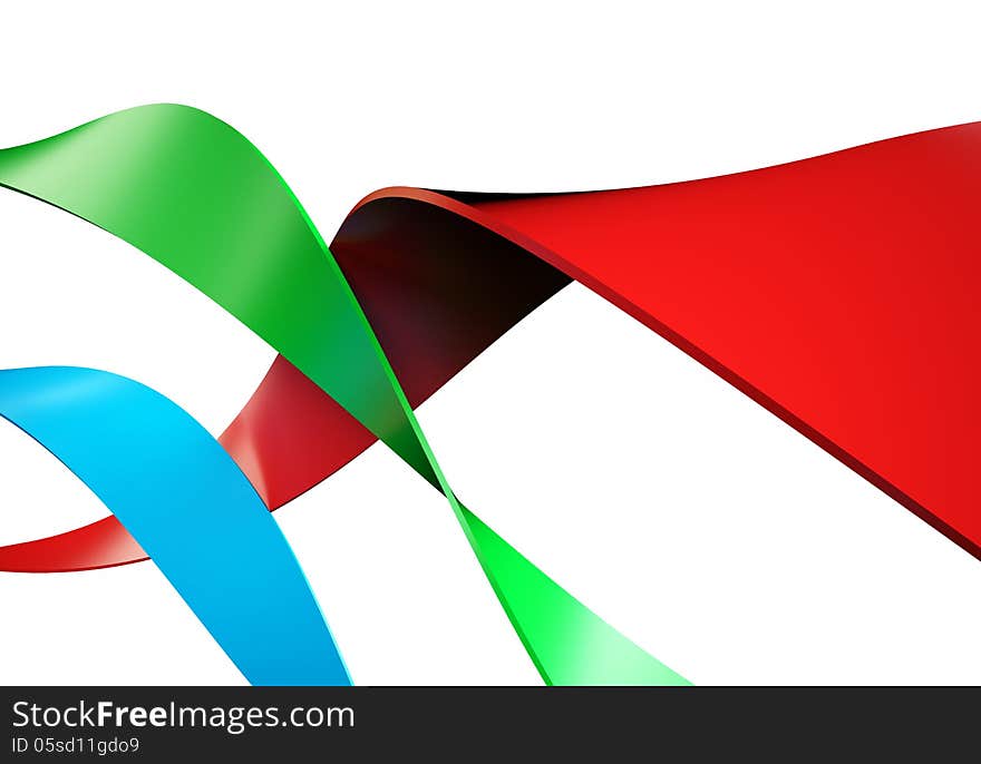 Abstract RGB shapes over white background. Abstract RGB shapes over white background