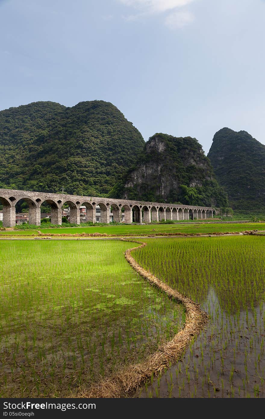 Cropland landscape in countryside , Guangxi,China