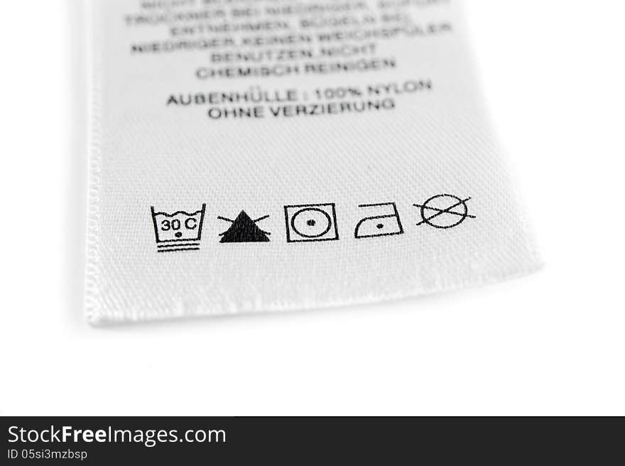 Laundry care symbols.