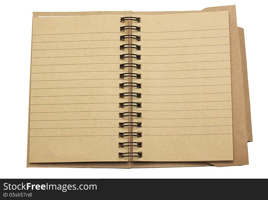 Recycled paper notebook with Recycle logo and pen