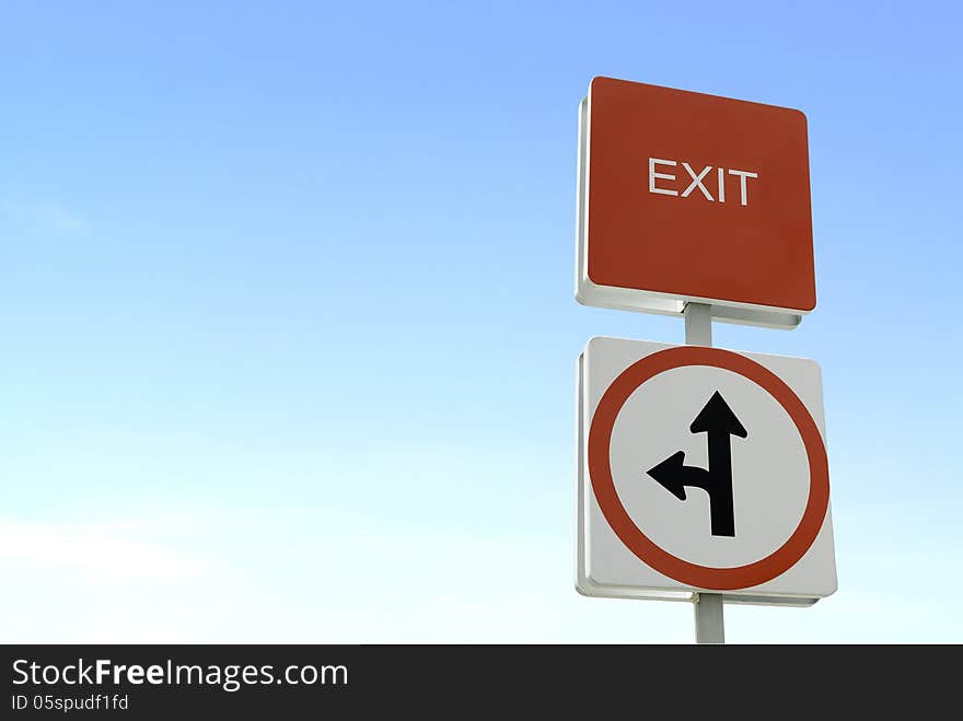 Traffic sign up in clear blue sky