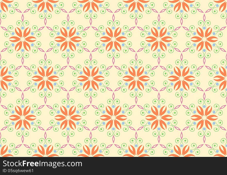 Vintage pattern background with floral ornament. s