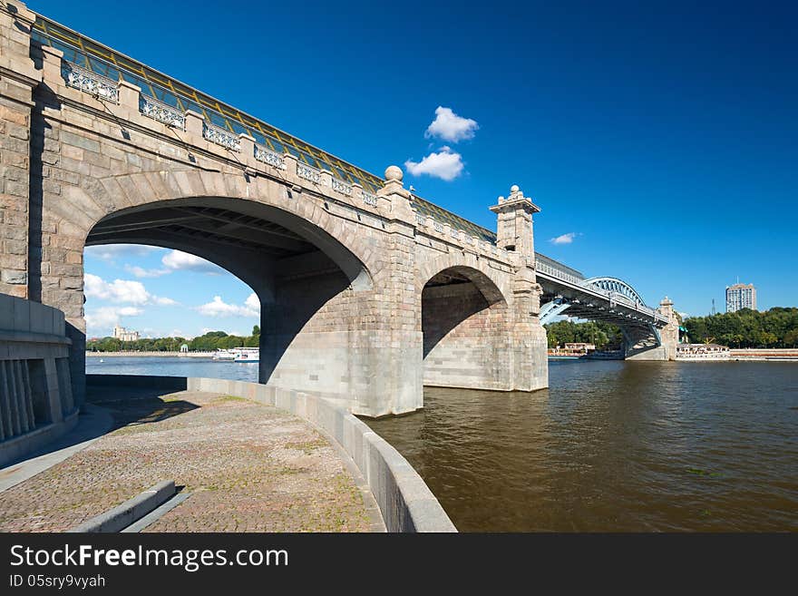 Pedestrian Andreevsky bridge in Moscow