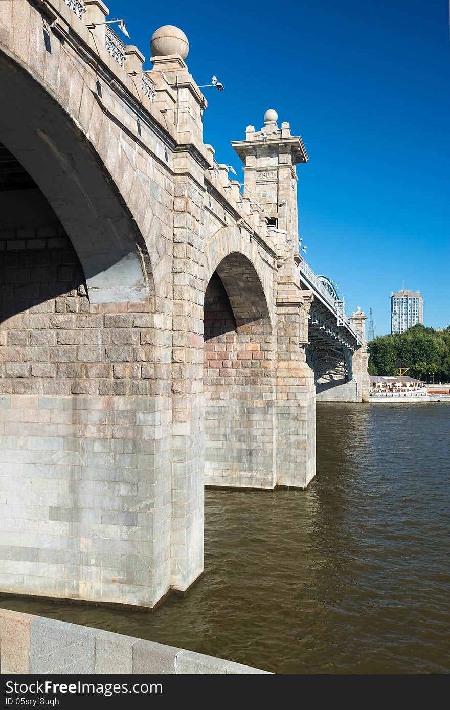 Pedestrian Andreevsky bridge in Moscow