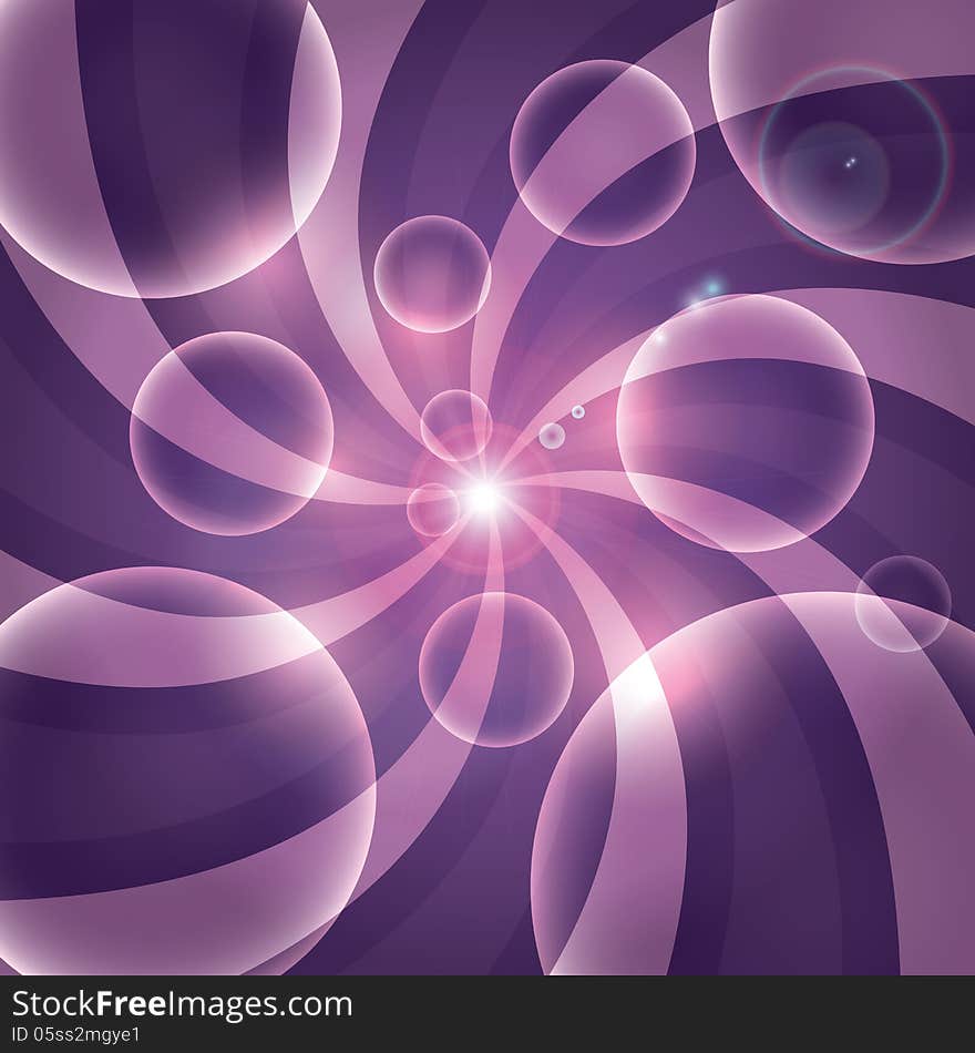 Vector illustration of bubble purple background