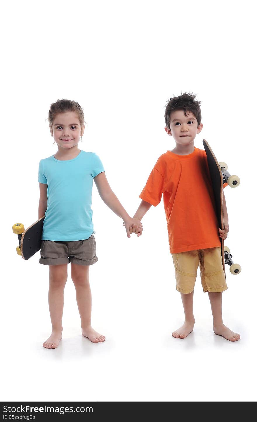 Boy And Girl Are Skaters