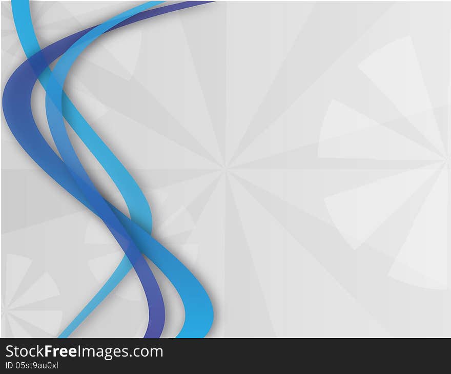 Abstract background with three blue curved lines.