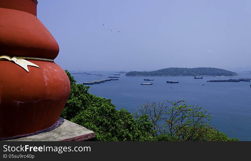 Top view of koh sichang island, Chonburi province, Thailand. Top view of koh sichang island, Chonburi province, Thailand