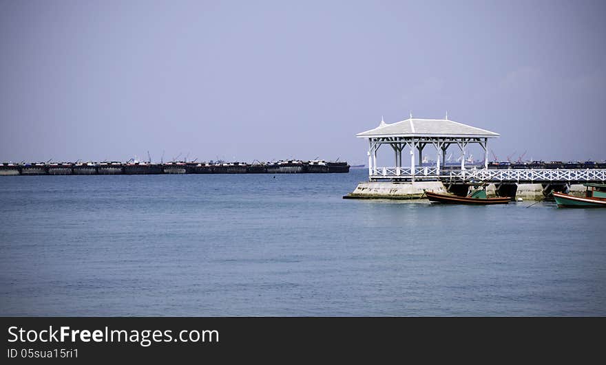 The Beautiful old pavilion at Sichang island, chonburi province