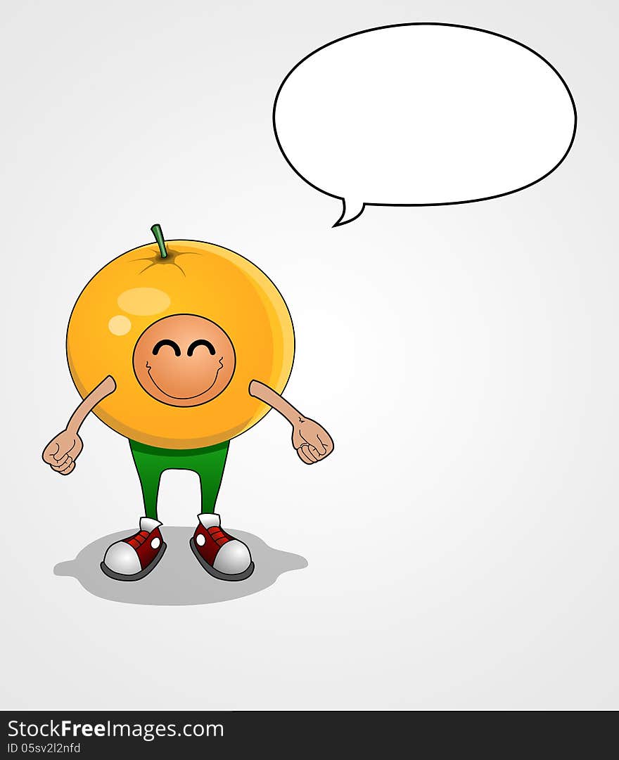 An illustration of Orange fruit character done by software. An illustration of Orange fruit character done by software