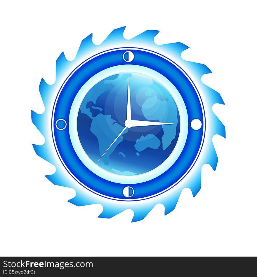 Blue symbol of current of time. Blue symbol of current of time