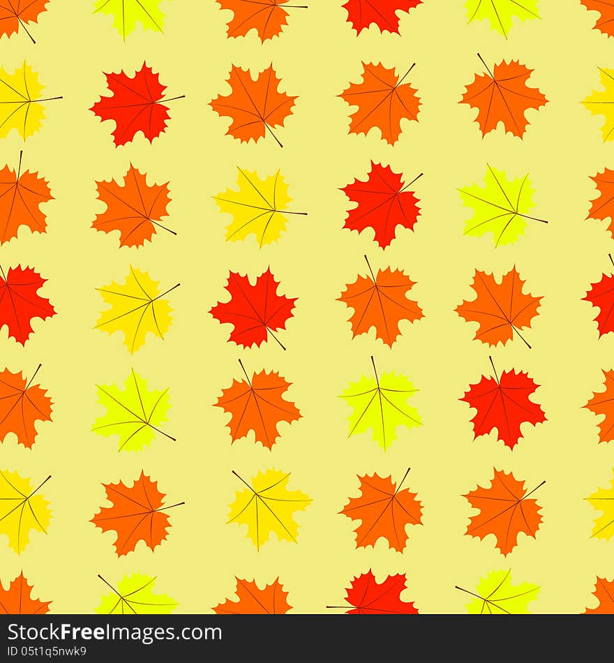 Maple leaves seamless pattern. This is file of EPS8 format.