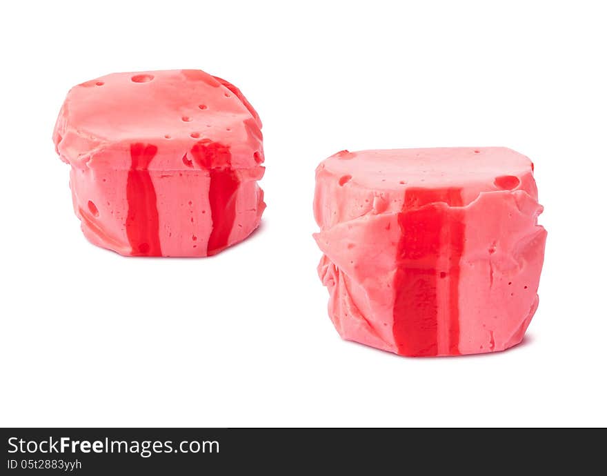 Cinnamon Salt Water Taffy isolated on a white with a clipping path. The isolation is on a transparent background in the PNG format.