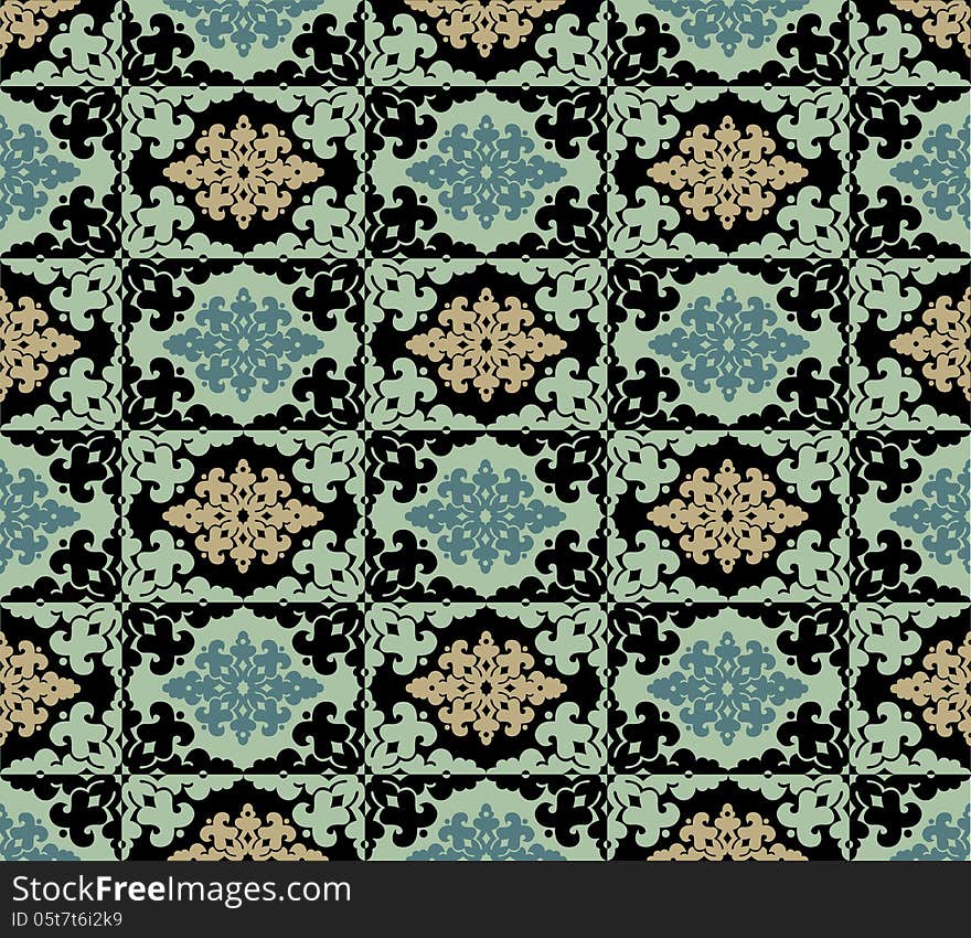 Abstract geometric pattern created with traditional motifs. Abstract geometric pattern created with traditional motifs