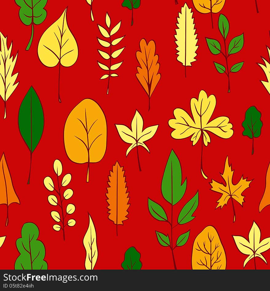 Seamless Vector Pattern With Leaves