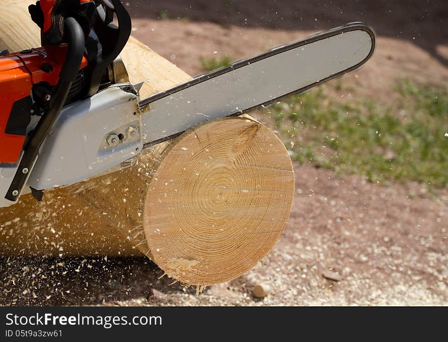 Man with chainsaw