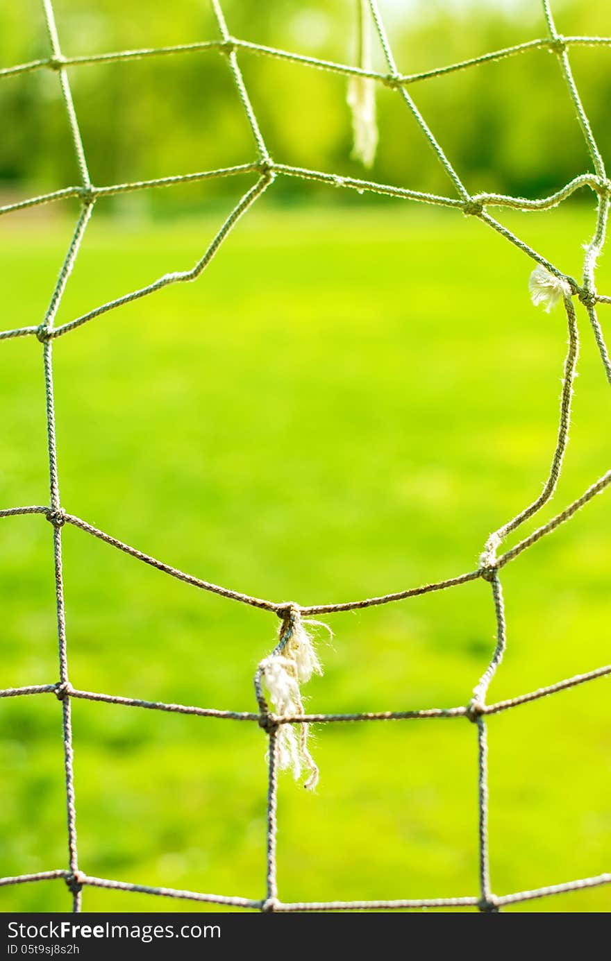 The Hole on an Old Football of Gate, background