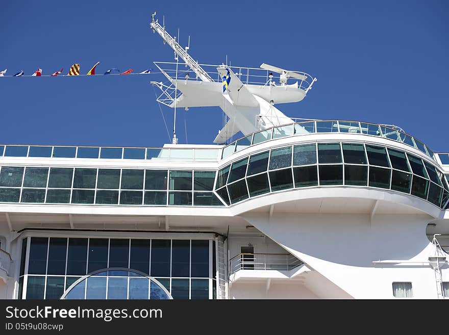 Cruise ship docked in the port