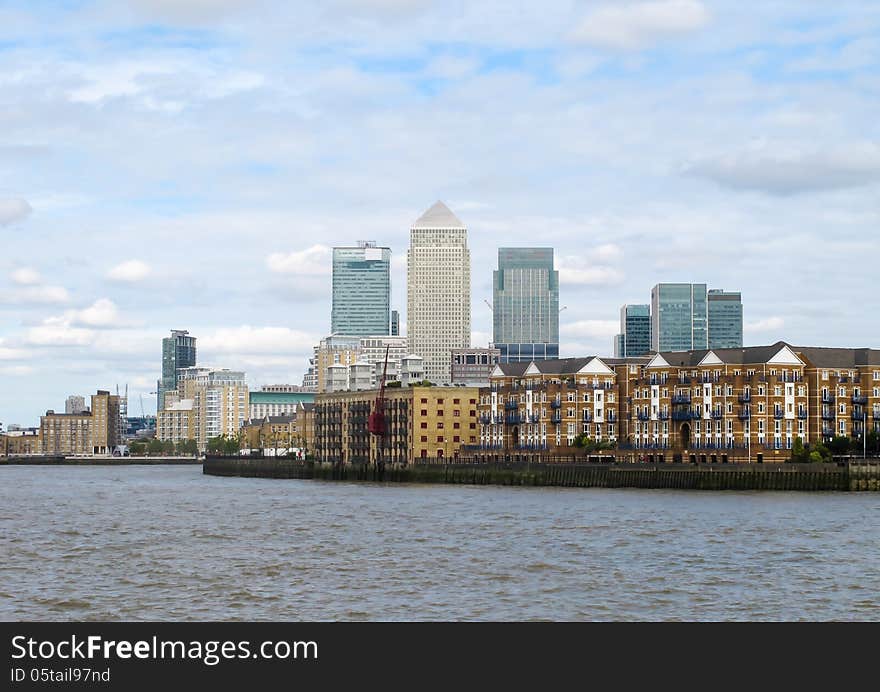 Canary Wharf from across the Thames