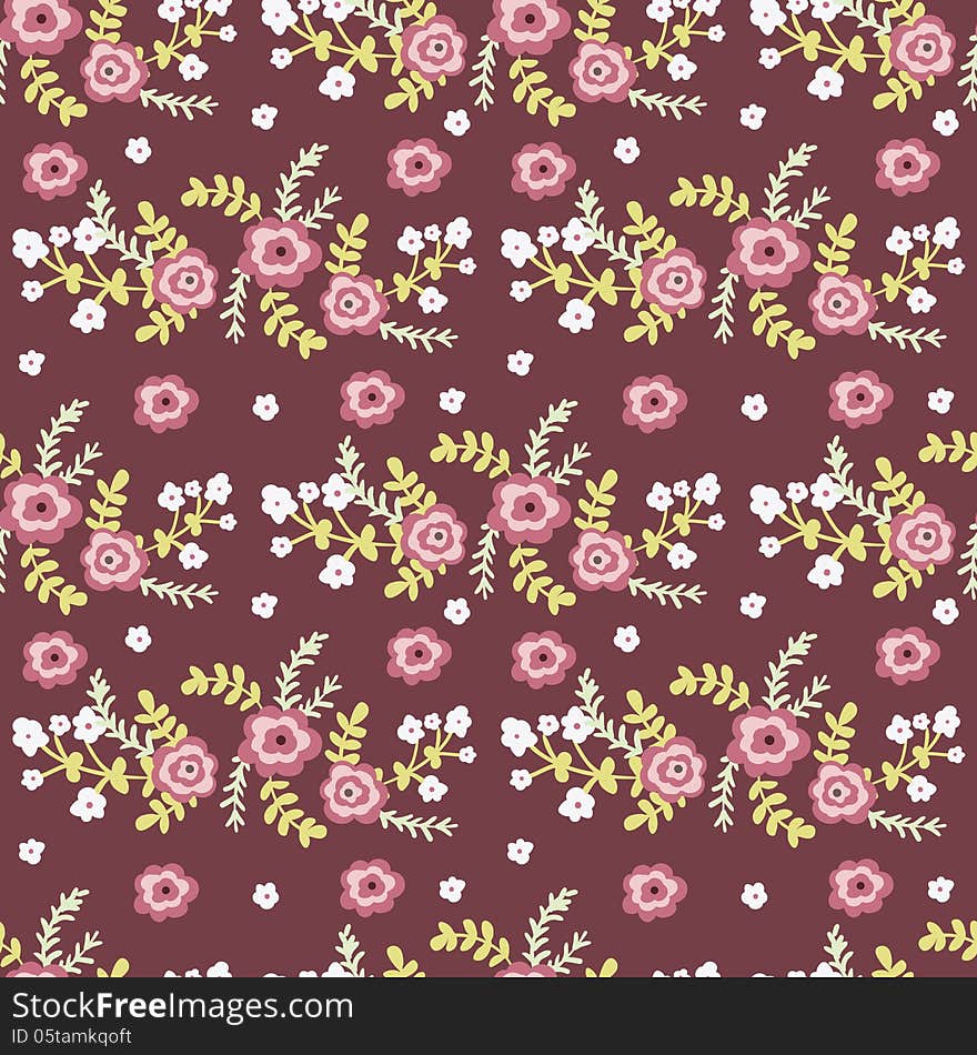 Vector seamless background with flowers. Vector seamless background with flowers