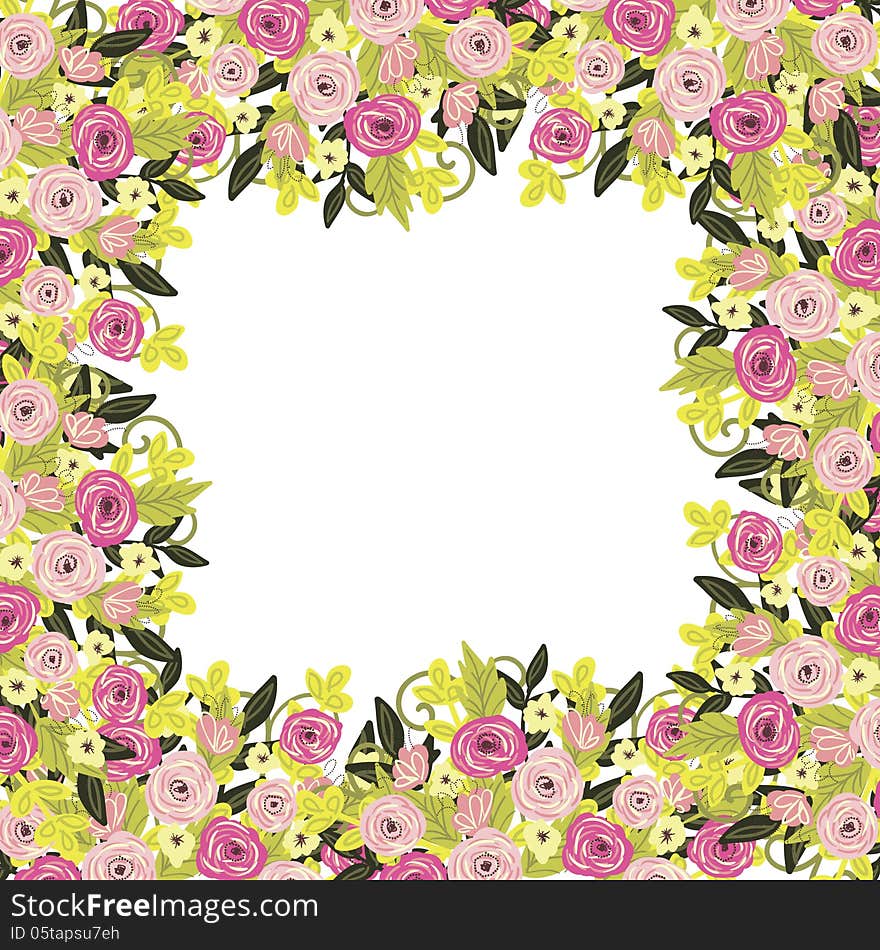 Vector summer background with flowers. Vector summer background with flowers