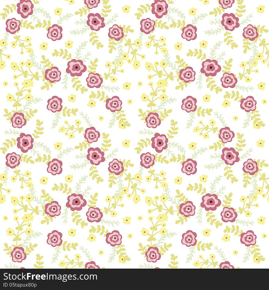 Vector seamless background with flowers. Vector seamless background with flowers