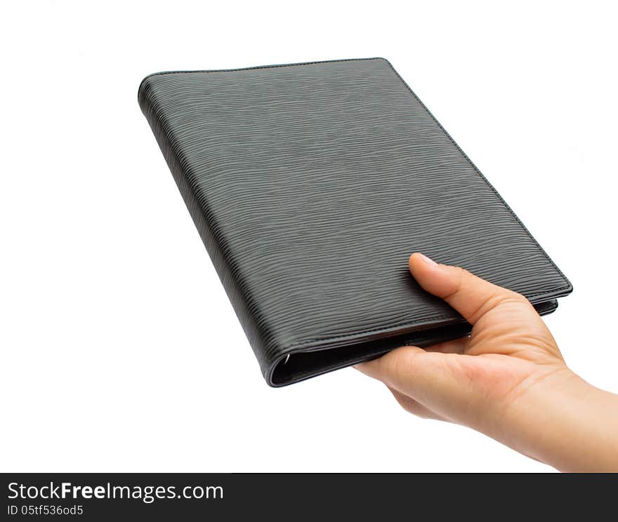 Women hold the document case in the hands