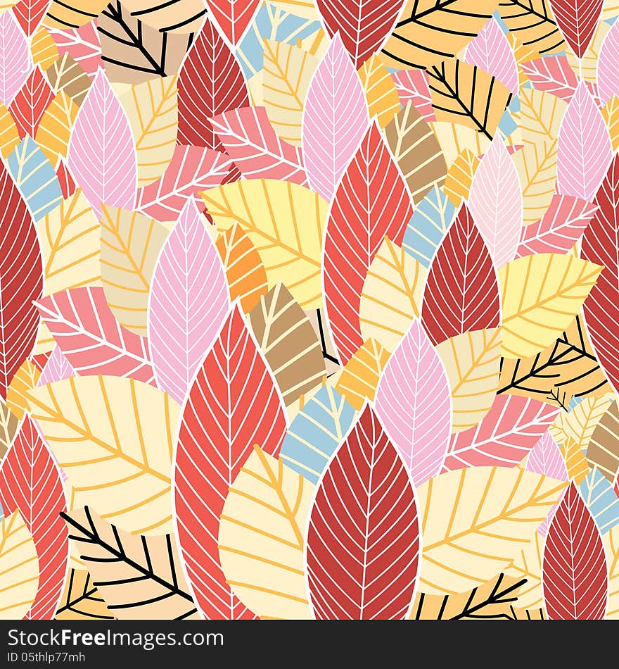 Seamless pattern of colorful autumn leaves. Seamless pattern of colorful autumn leaves