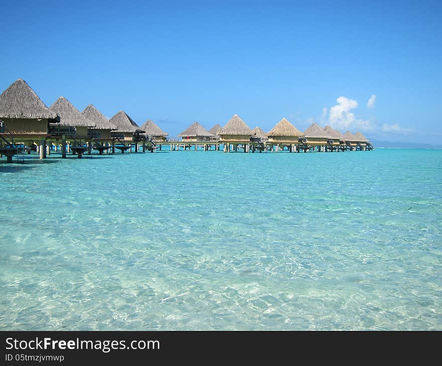 Luxury overwater bungalow in Bora Bora