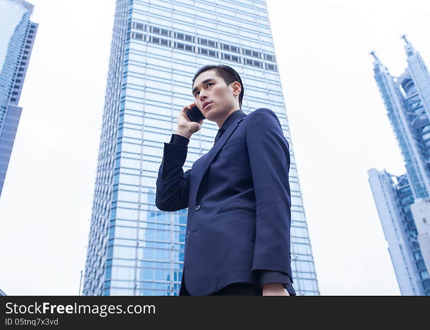 Asian Business Man With Smart Phone