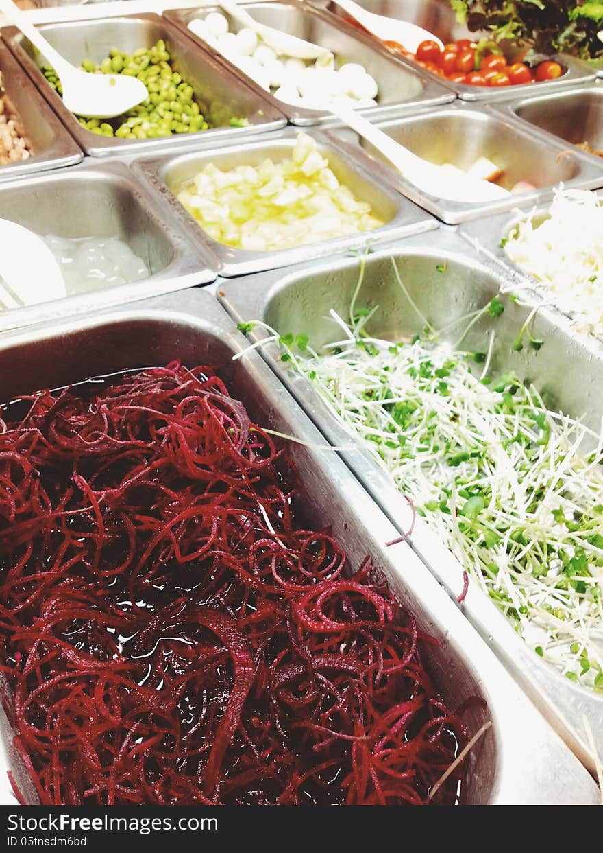 Close up image of Salad Buffet,vegetarian food.