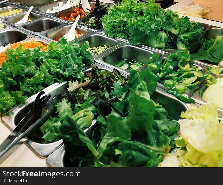 Close up of Salad Buffet,vegetarian food